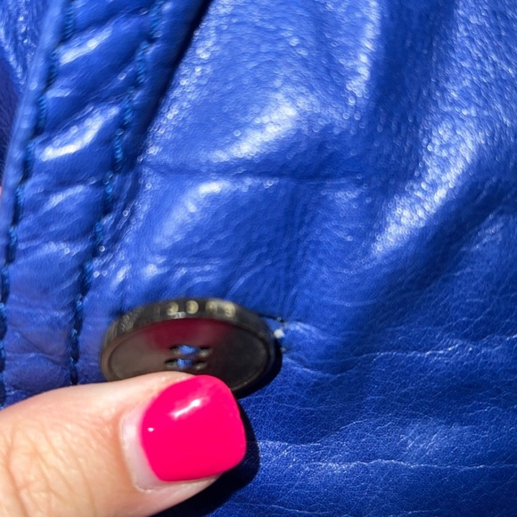 Gucci Madonna Blue Leather Bomber Jacket Size 58 - Picture 2 of 5